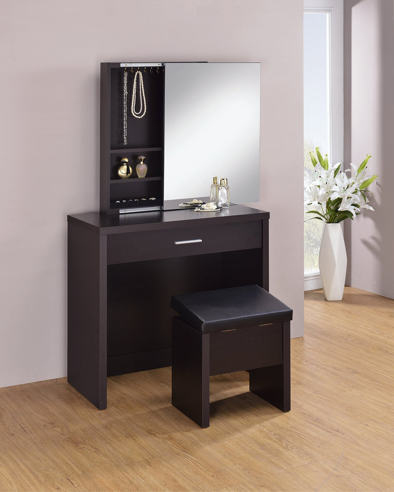 Sliding Mirror Vanity Set