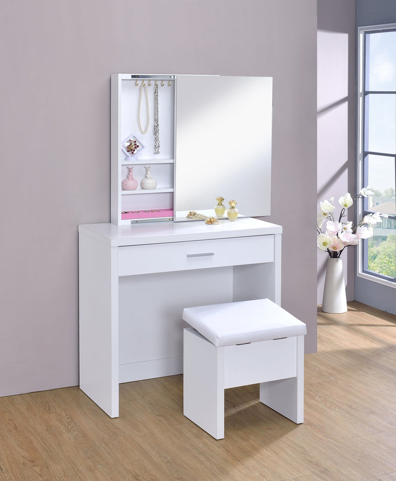 White Storage Vanity Set