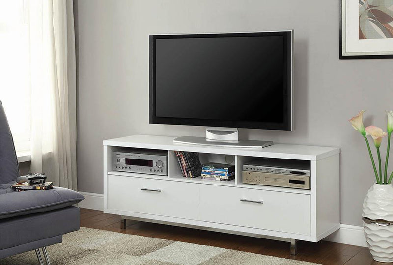 White Low Profile TV Console