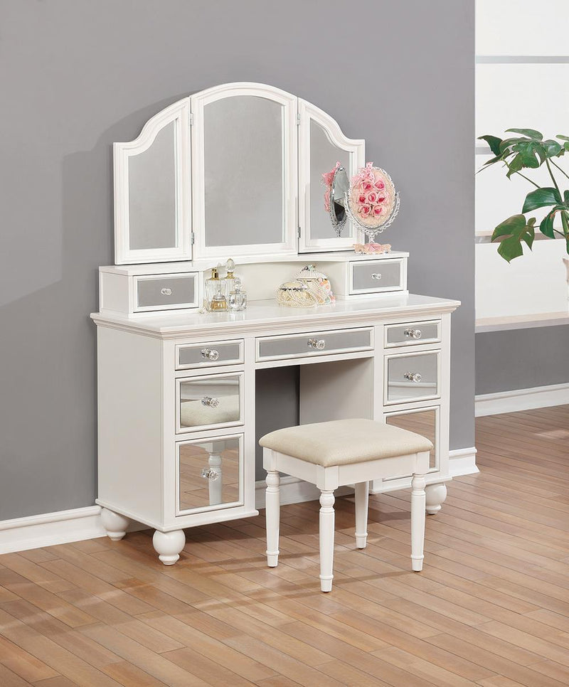 Beige and White Vanity Set