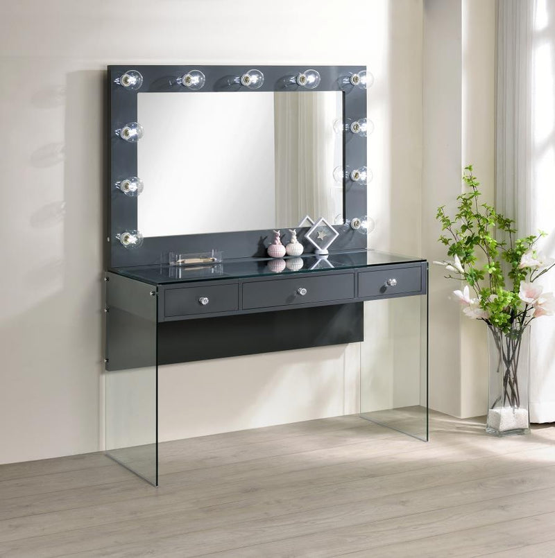 Modern Gray Vanity With Lights