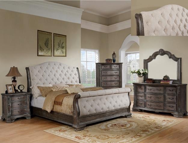 Sheffield Gray Sleigh Bed